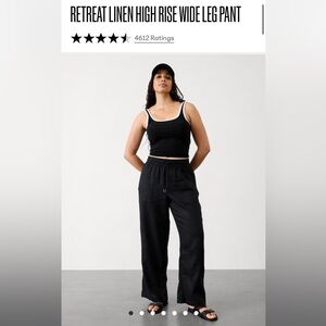 Athleta Retreat Linen High Rise Wide Leg Pant NWT